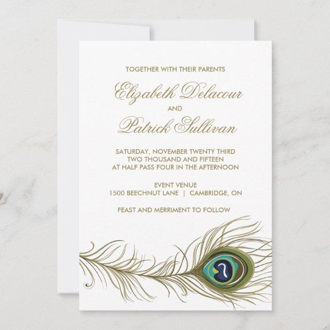 Vintage Peacock Feather Formal Wedding