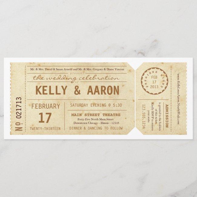 Vintage Playbill Theater Ticket Wedding