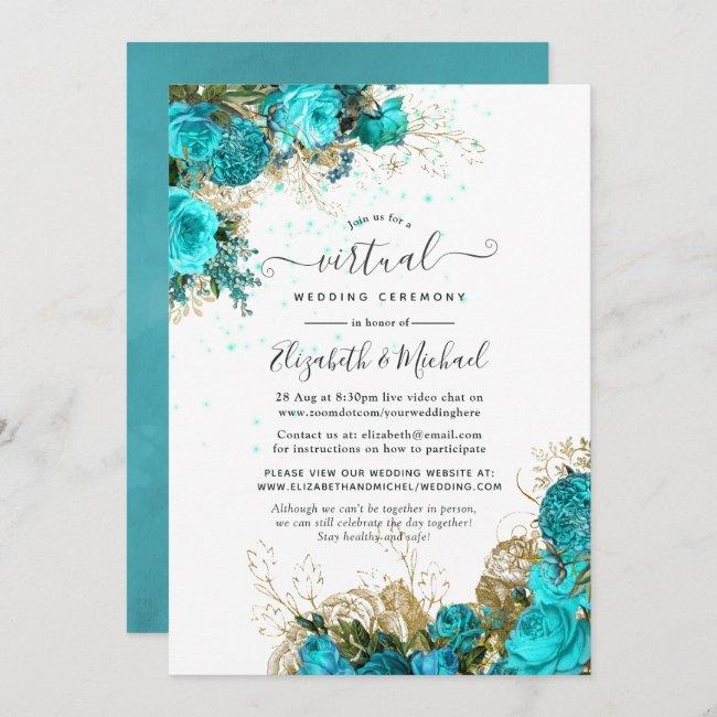 Vintage Turquoise And Gold Online Virtual Wedding