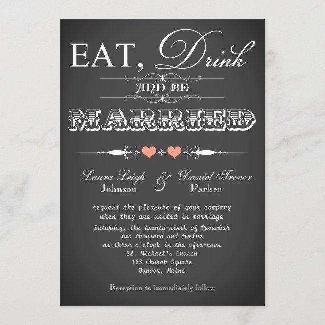 Vintage Typography Chalkboard Wedding Invite 6