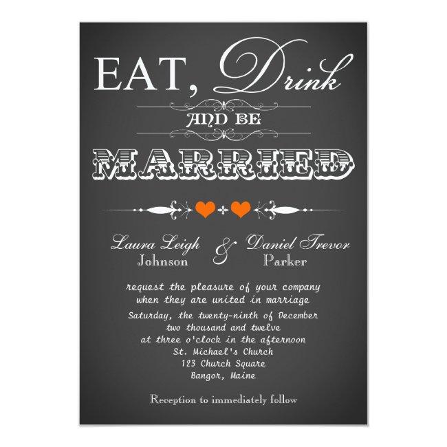 Vintage Typography Chalkboard Wedding Invite 7