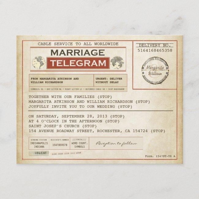 Vintage Wedding Telegrams