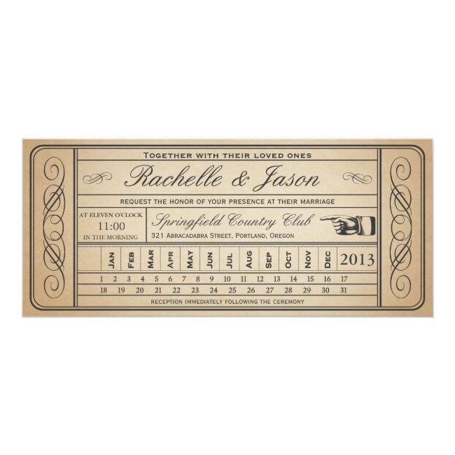 Vintage Wedding Ticket Ii Punchout