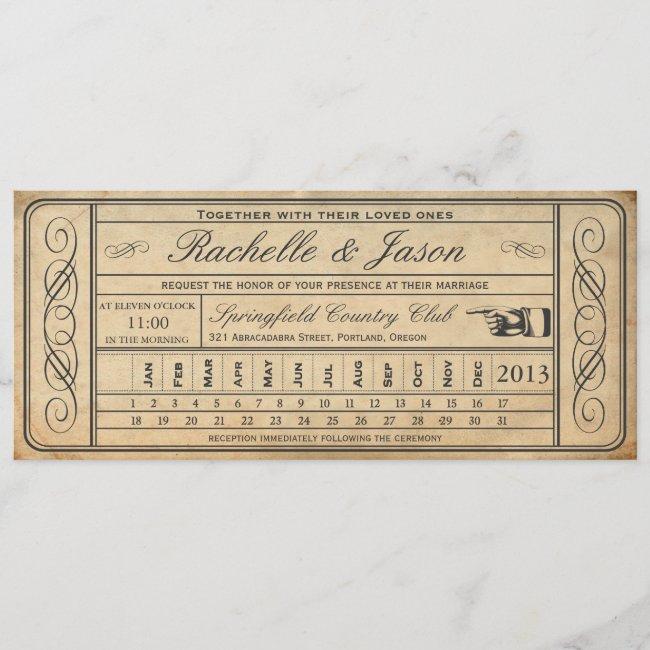 Vintage Wedding Ticket Ii Punchout
