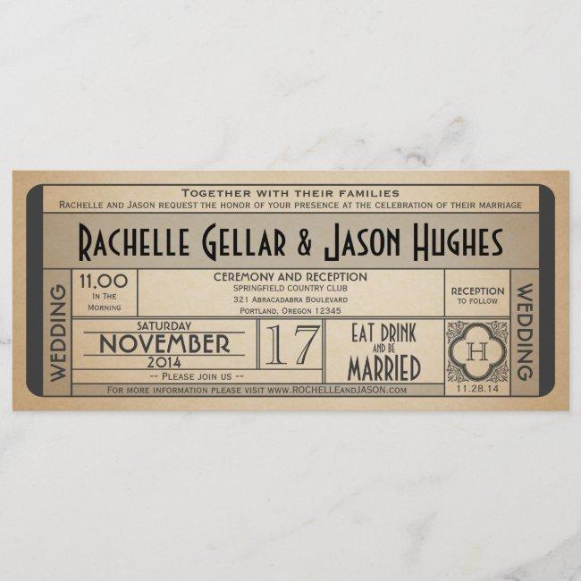 Vintage Wedding Ticket Iv- 40's Era 2.0