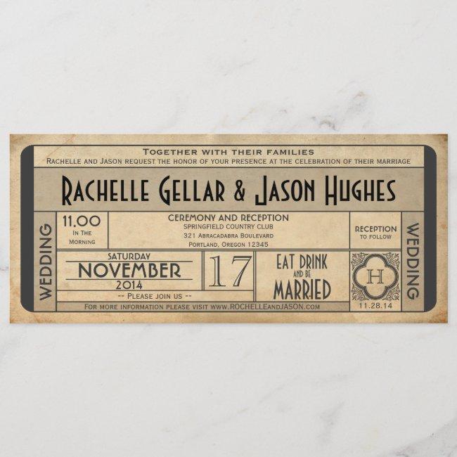 Vintage Wedding Ticket Iv- 40's Era 2.0