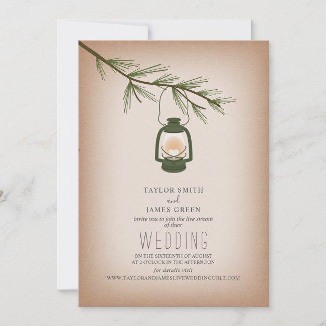 Virtual Live Stream Wedding Lantern Evergreen