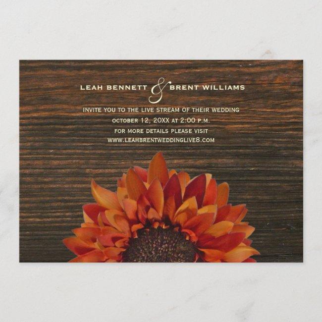 Virtual Live Stream Wedding Rustic Sunflower