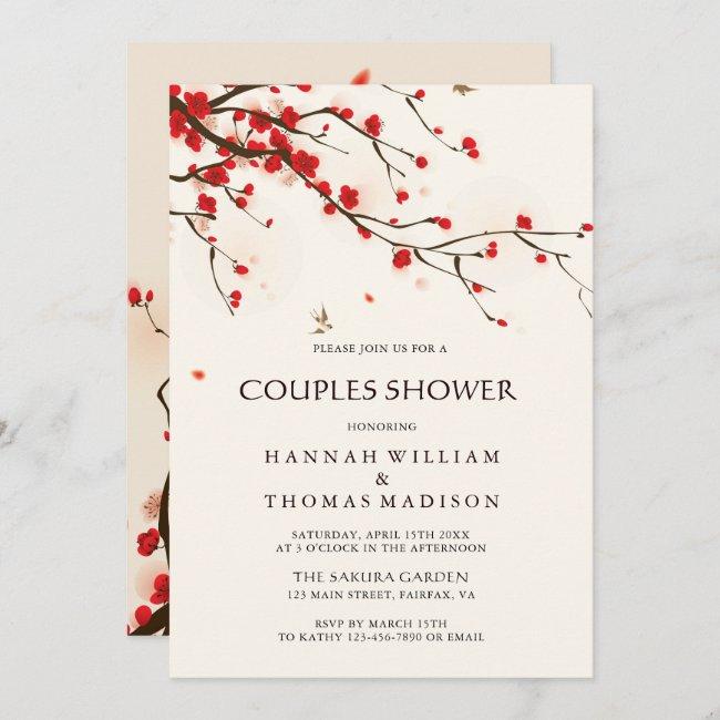 Watercolor Cherry Blossoms Floral Couples Shower