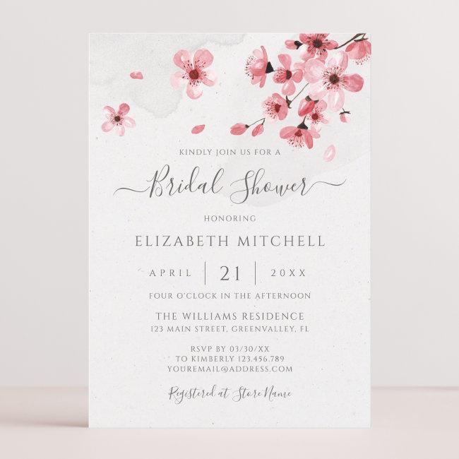 Watercolor Floral Cherry Blossom Baby Shower