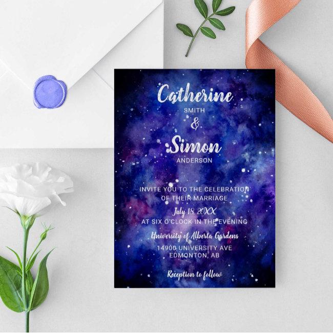 Watercolor Galaxy Starry Night Hand Lettering