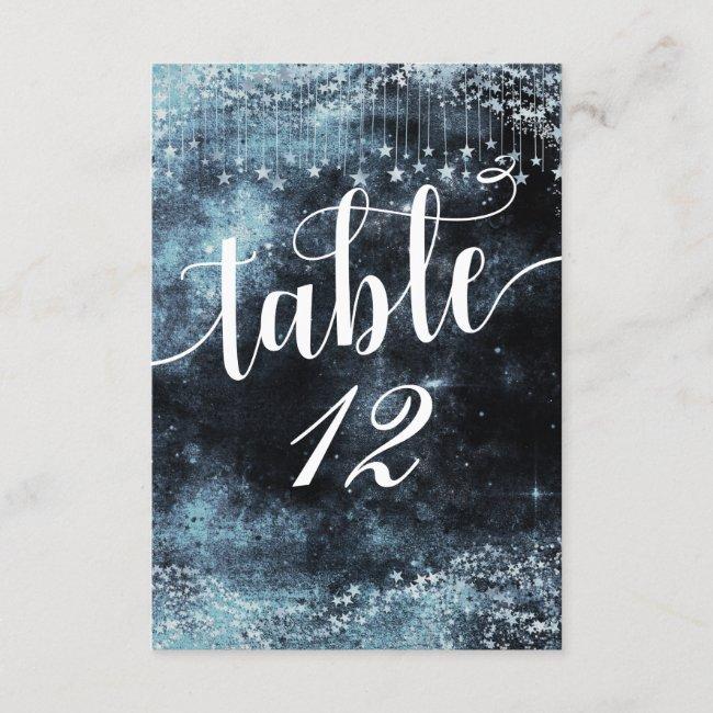Watercolor Starry Night Table Number Seating