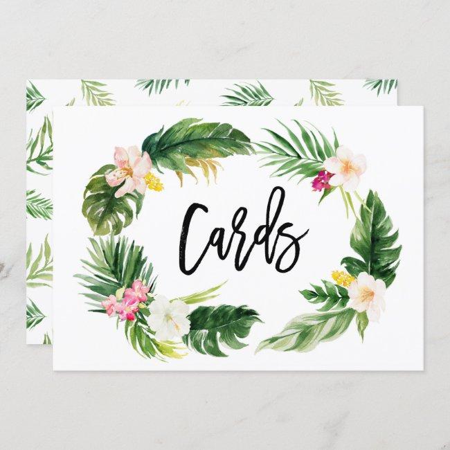Watercolor Tropical Floral Wreath  Sign