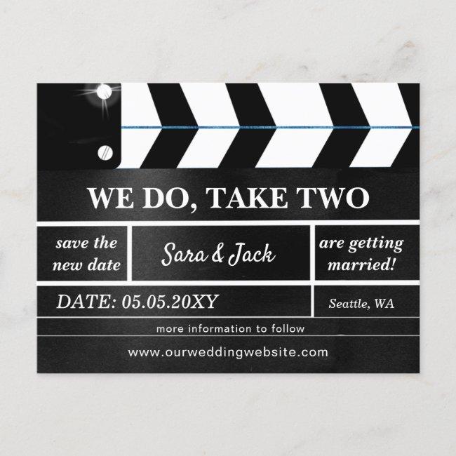 We Do Take Two Movie Clapboard Wedding Postponed Announcement Post