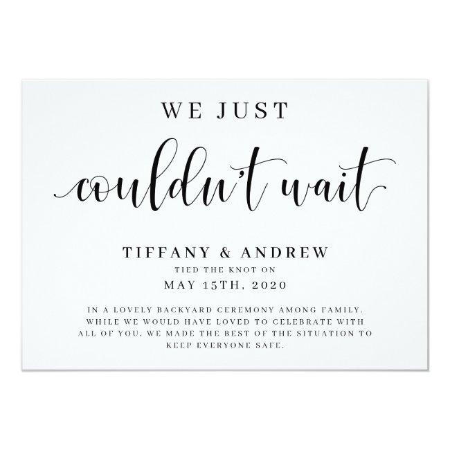 We Just Couldn't Wait Wedding Announcement Postcar