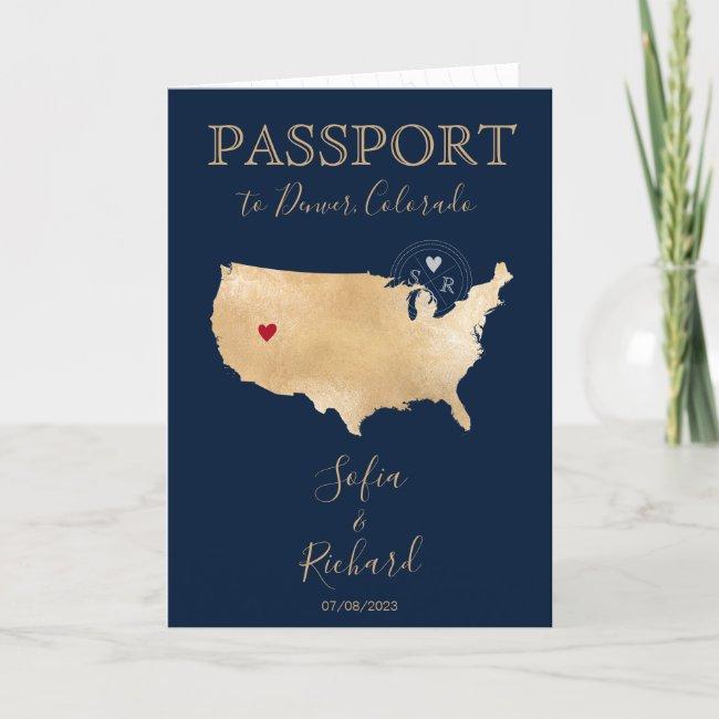Wedding Destination Passport Us Map Colorado