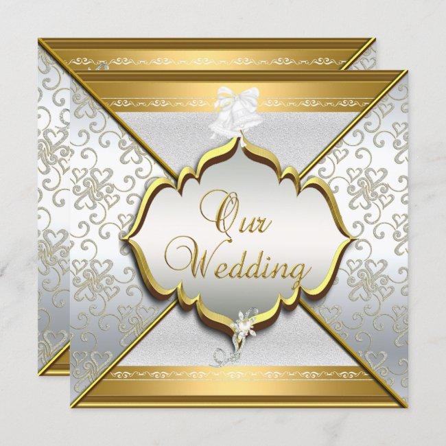 Wedding Elegant White Silver Gold