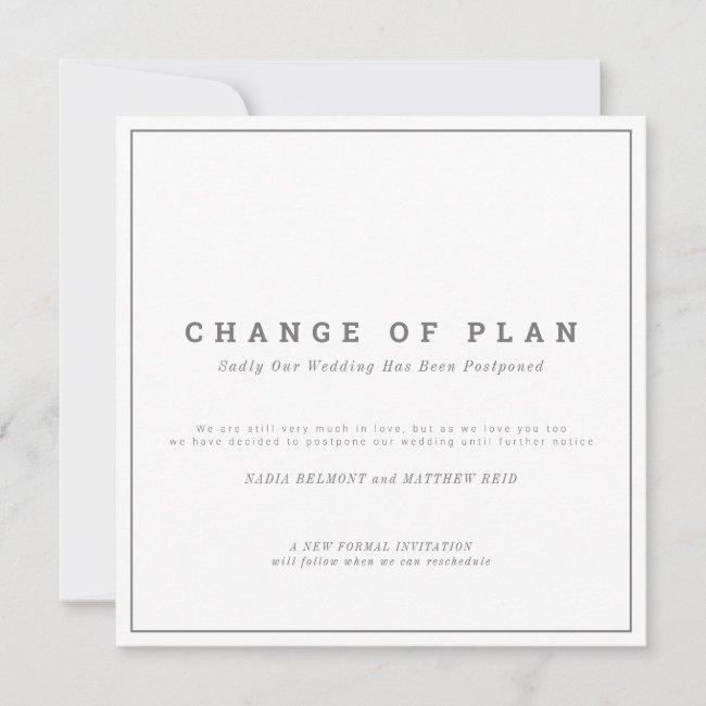 Wedding Or Event Change Of Plan Postponed Save The Date
