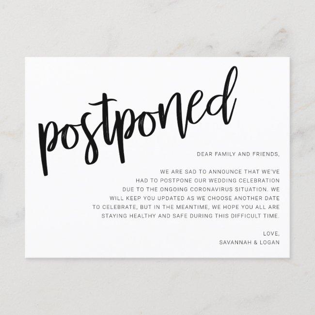 Wedding Postponement Announcement Post