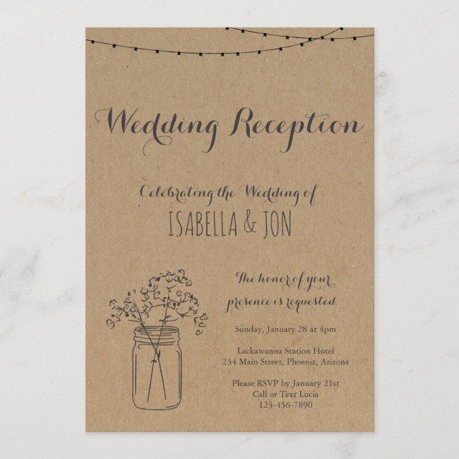 Wedding Reception Only | Rustic Kraft Paper