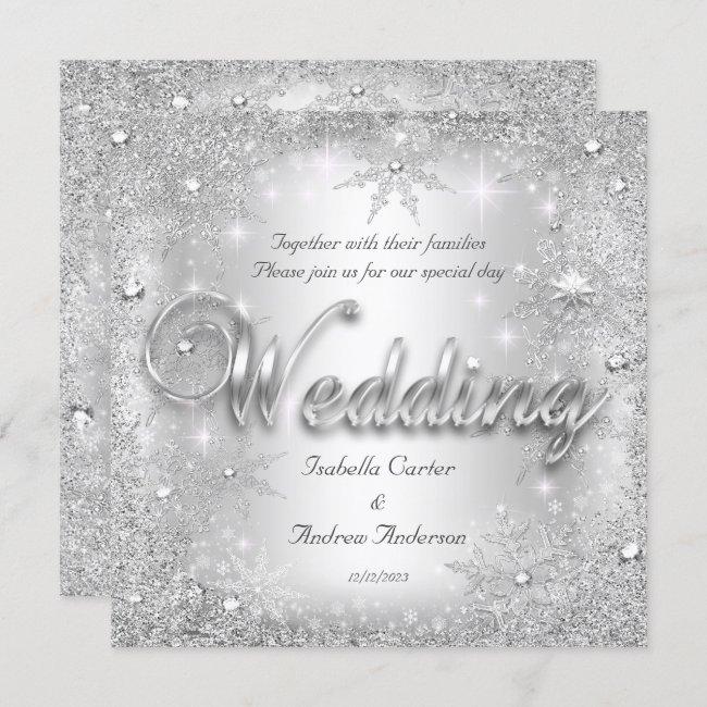 Wedding Silver Winter Wonderland Snowflakes