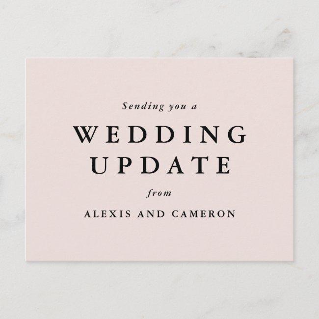 Wedding Update Change The Date Blush Pink Post