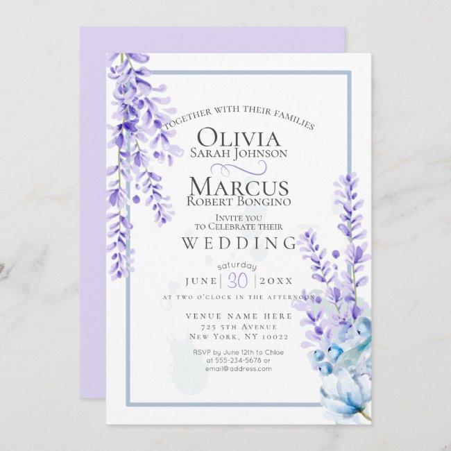 Wedding | Watercolor Lavender - Dusty Blue Florals