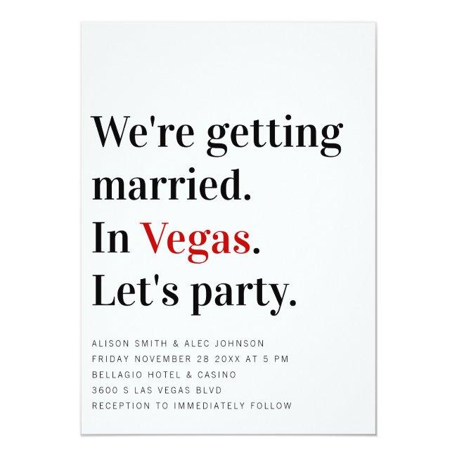 We're Getting Married Vegas Wedding