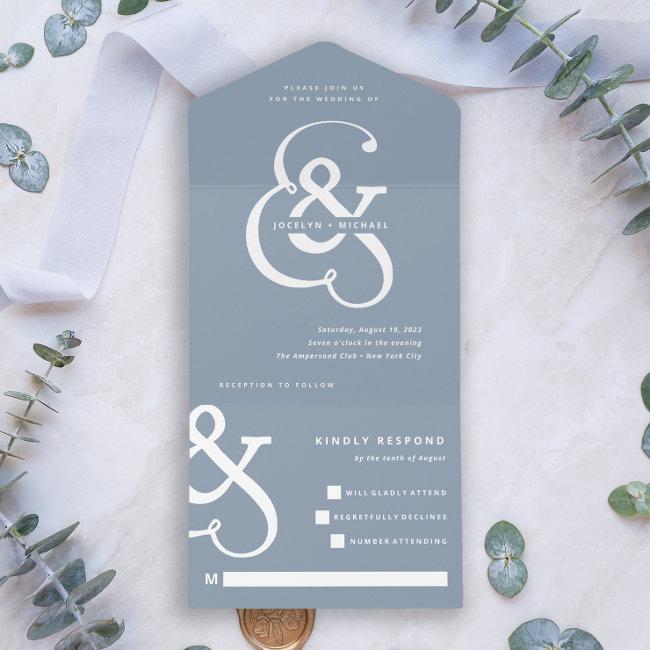 Whimsical Ampersand | Dusty Blue Wedding All In One