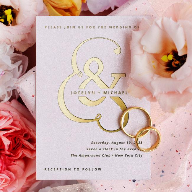 Whimsical Ampersand | Gold And White Wedding Foil