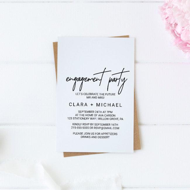 Whimsical Calligraphy Engagement Party