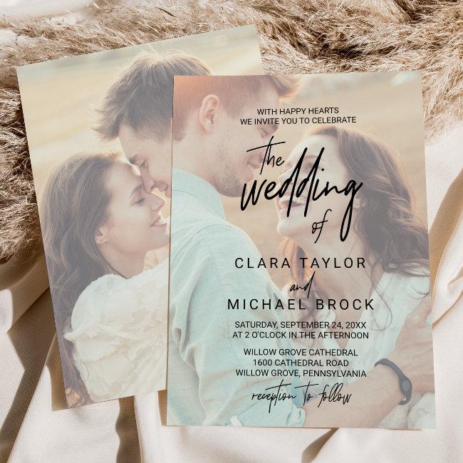 Whimsical Calligraphy | Faded Photo The Wedding Of