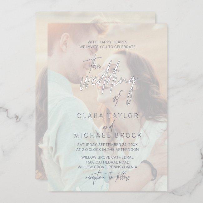 Whimsical Calligraphy | Silver Foil Photo Wedding Foil