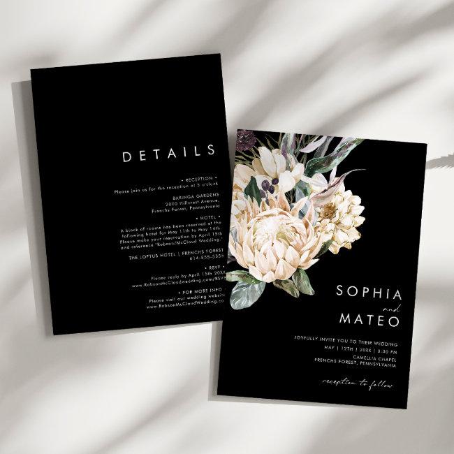 White Floral | Black All In One Wedding