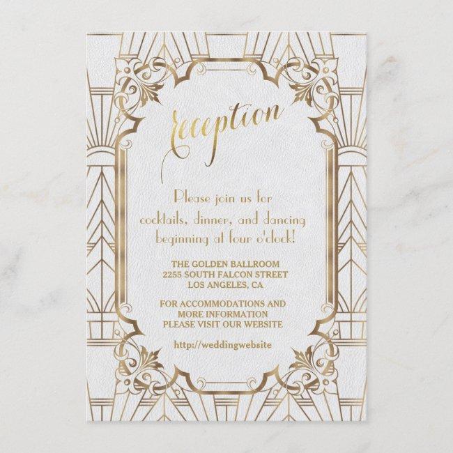 White Gold Great Gatsby Art Deco Wedding Reception