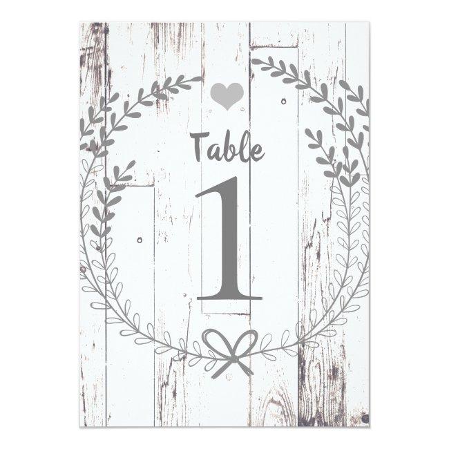 White Wood Rustic Wedding Table Number Seating