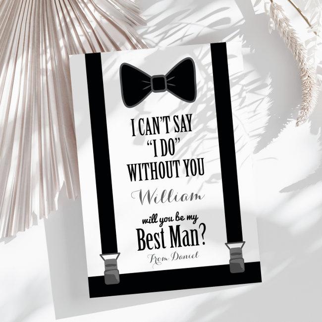 Will You Be My Best Man - Tuxedo Tie Braces