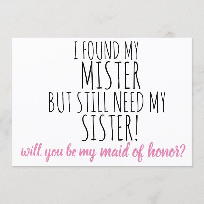 Will You Be My Maid Of Honor? Wedding Proposal