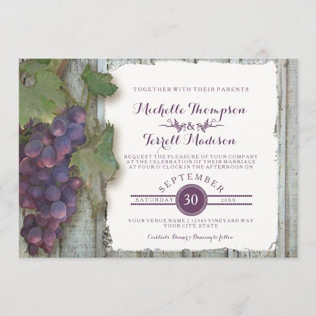 Wine Winery Vineyard Grape Theme Fall Wedding