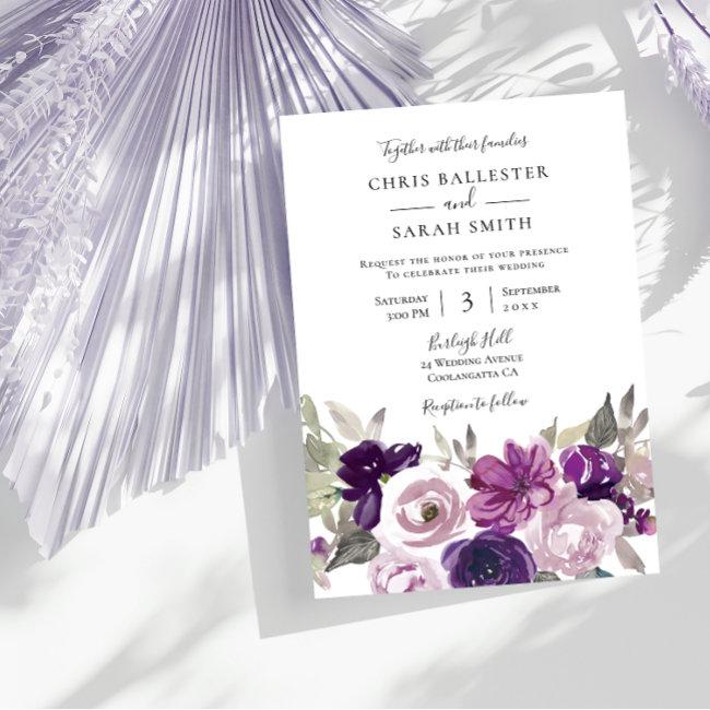 Winter Gray: Purple Lavender Floral Wedding
