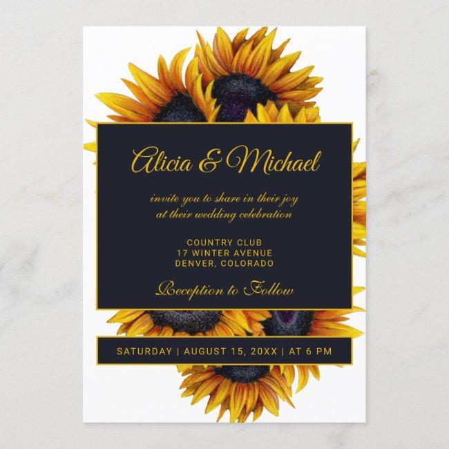 Yellow Gold Sunflowers | Modern Summer Wedding
