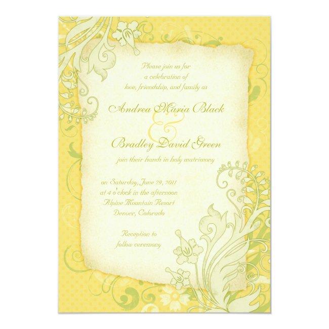 Yellow, Green And Ivory Floral Wedding